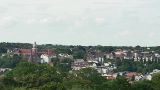 Flensburg Almanya Ağustos 2023 Yaz Manzarası Yukarıdan Flensburg — Stok video