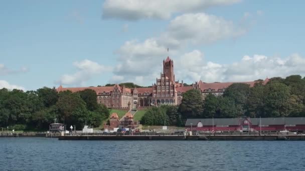Flensburg Germania Agosto 2023 Accademia Navale Costruita Nel 1910 Vista — Video Stock