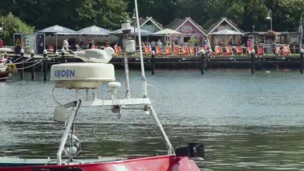 Flensburg Alemania Agosto 2023 Terraplén Con Turistas Bares Restaurantes — Vídeos de Stock