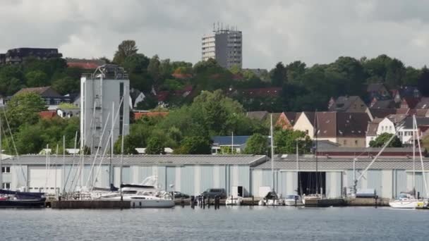 Flensburg Alemania Agosto 2023 Vista Desde Puerto Hasta Los Yates — Vídeos de Stock