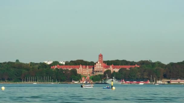Flensburg Deutschland September 2023 Blick Vom Gegenüberliegenden Ufer Auf Die — Stockvideo