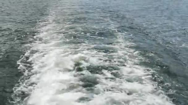 Ślady Wodzie Morskiej Eksploatacji Śruby Napędowej Statku Widok Góry — Wideo stockowe