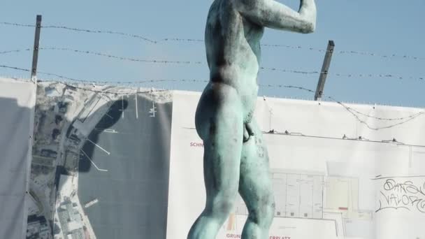 Flensburg Germany June 2023 Nude Sculpture Christopher Patron Saint Travelers — Video Stock