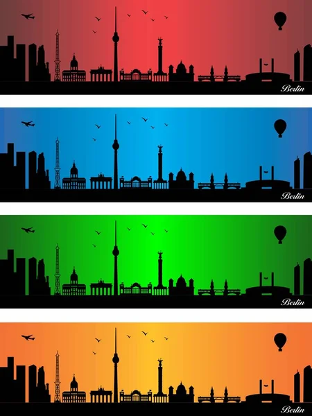 Berlin Miasto Czterech Różnych Kolorach Ilustracja Miasto Tle Kolorów Miasto — Wektor stockowy