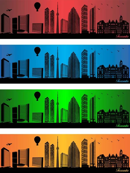 Toronto Stadt Vier Verschiedenen Farben Illustration Stadt Farben Hintergrund Stadt — Stockvektor