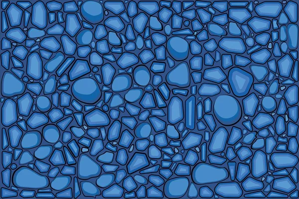 Blue Stone Vector Background Illustration Abstract Mosaic Stonewall — Vettoriale Stock