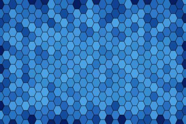 Abstract blue background with geometric hexagons - Illustration, Hexagon Of Light And Dark blue