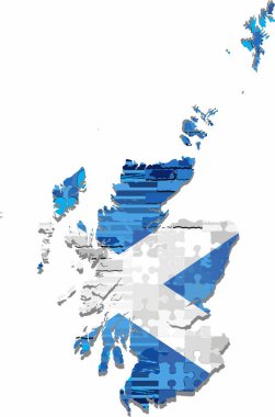 Grunge Abstract Map of the Scotland - Illustration, Shiny mosaic vector