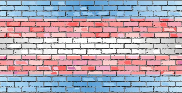 Transgender Flag Brick Wall Illustration Symbol Transgender Community — стоковий вектор