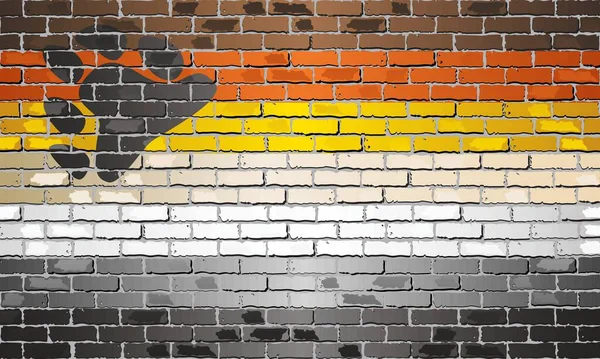 Bear Brotherhood Pride Flag Brick Wall Ilustrace Členové International Bear — Stockový vektor
