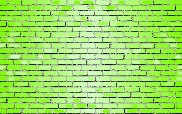 Mur Briques Vert Clair Brillant Illustration Fond Abstrait Vert — Image vectorielle