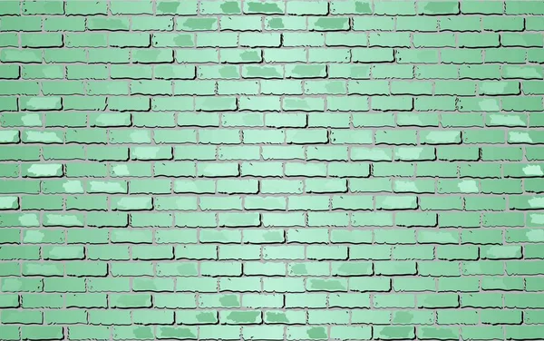 Glänzend Smaragdgrüne Ziegelwand Illustration Smaragdgrüner Abstrakter Hintergrund — Stockvektor