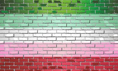 Tuğla duvarda Abroseksüel Gurur Bayrağı - illüstrasyon, Soyut Bayrak Arkaplanı