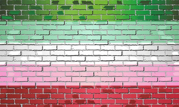 レンガの壁に描かれた無性愛者旗 イラスト アブストラクト旗の背景 — ストックベクタ