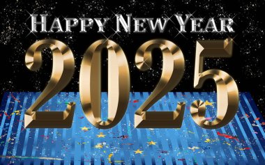 Alaska bayrağıyla mutlu yıllar 2025 İllüstrasyon, 2025 Yeni Yıl NUMERALS