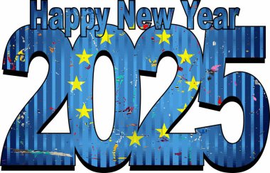 İçinde AB bayrağı olan 2025 yılınız kutlu olsun - Görüntü, 2025 YILI YIL YIL SONRA