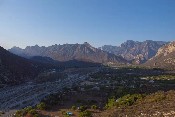 La Huasteca National Park, Monterrey, Nuevo Leon, Mexico View of the Park, blue sky and rocky mountains