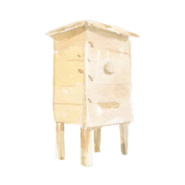 Honigbiene Wabenglas Bienenkorb Grafik Illustration Handgezeichnet Set Groß Separat Auf — Stockfoto