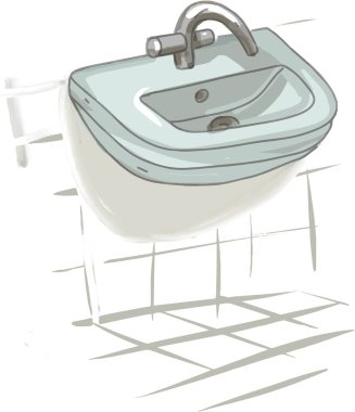 El yapımı mobilyalar, karikatür çizimi, kanepe sandalyesi masa küveti, lavabo. İç tasarım tarzının bireysel ögeleri