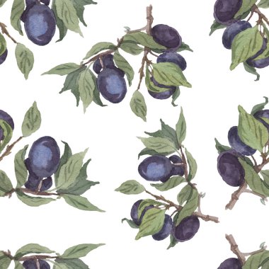 Yapraklı bir dalda erik sulu meyve suyu sulu meyve suyu ve vejetaryenlik.