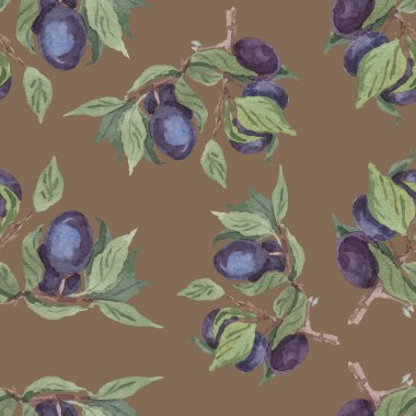 Yapraklı bir dalda erik sulu meyve suyu sulu meyve suyu ve vejetaryenlik.