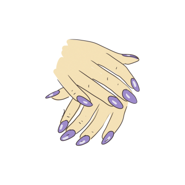 Manikür tırnakları el bakım spa salonu prosedürleri tırnak cilası dosya aracı el ve tırnakları farklı açılardan çizilmiş clipart çizgi film tarzı