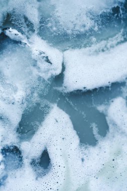 Hava kabarcıklarıyla soyut Mavi köpük ve buz dokusu Temiz Minimum Arkaplan