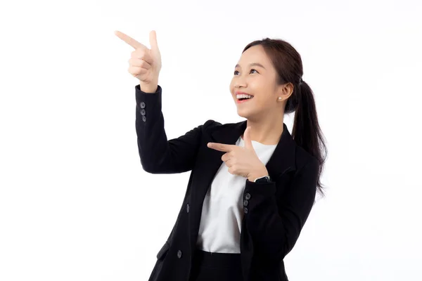 Genç Asyalı Kadını Portresi Beyaz Arka Planda Izole Edilmiş Reklamcılık — Stok fotoğraf