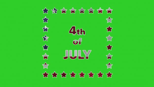 Animace Pro Den Nezávislosti Spojených Států Amerických Video Banner Nápisu — Stock video
