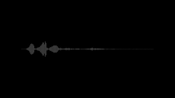 Minimalist Waveform Audio Voice Abstract White Black Sound Waves Background — Stock Video