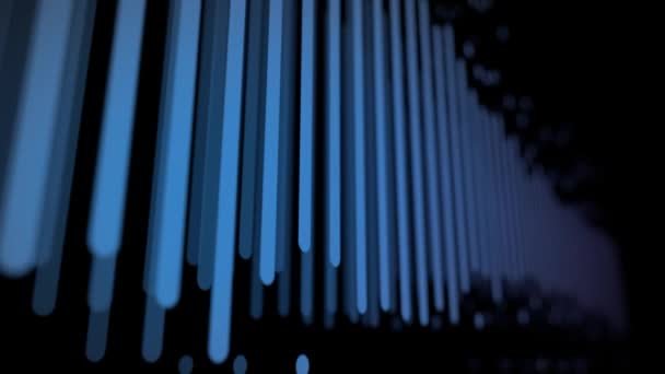 声音或音频3D波形在黑色背景 声波设计 脉冲音乐播放器 未来数字声波的概念 均衡器发出的声波 4K视频 — 图库视频影像