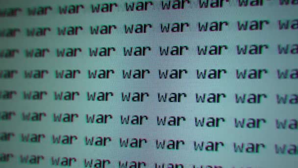 Koncepcja Stylu Lat Wygląd Retro Vhs Wielu Drukowanych Słów Wojna — Wideo stockowe