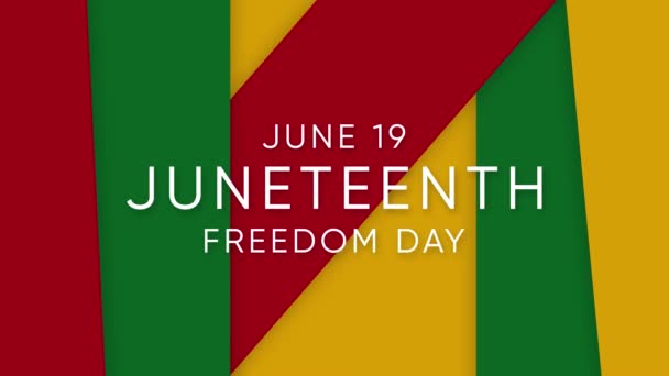 Juneteenth Freedom Day Oder Befreiungstag Animierte Filmmaterial Tag Der Emanzipation — Stockvideo