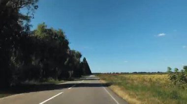 High speed on the open road time lapse. Fast car. Hyperlapse travel. Travel concept. DVR type. POV.