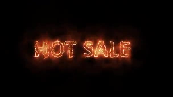 Hot Sale Sign Animation Fire Explosive Discount Promotion Sale Written — Vídeos de Stock