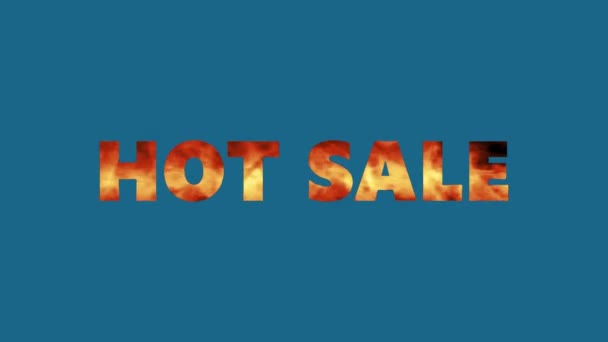 Fire Sign Hot Sale Blue Background Chroma Key Cutting Motion — Vídeos de Stock