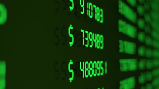 Зелений Фондовий Ринок Підбирає Цифрова Анімація Цін Фондовий Ринок Рендерингу — стокове відео