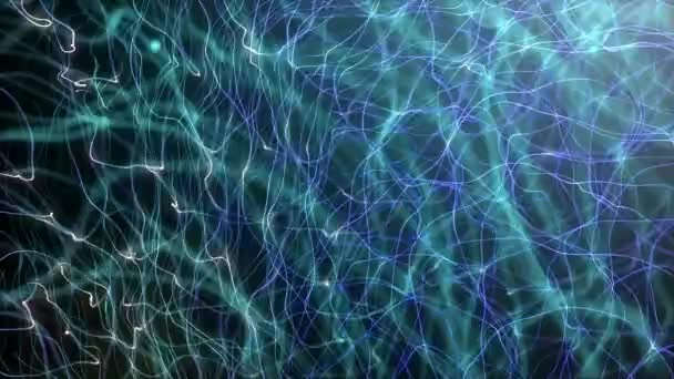 Abstrakter Hintergrund Gewellter Geschwungener Linien Konzept Von Wellen Und Neuronalen — Stockvideo