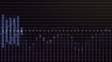 Bir Borsa Hareketi Animasyonu. Finansal İş Grafiği. Çevrimiçi takas. Para ticareti. 3D çizelge ve göstergeler değişir. Menkul kıymetler ticaretindeki kar ve kayıplar.