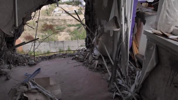 Intérieur Endommagé Appartement Civil Dans Immeuble Résidentiel Dans Ville Ukrainienne — Video