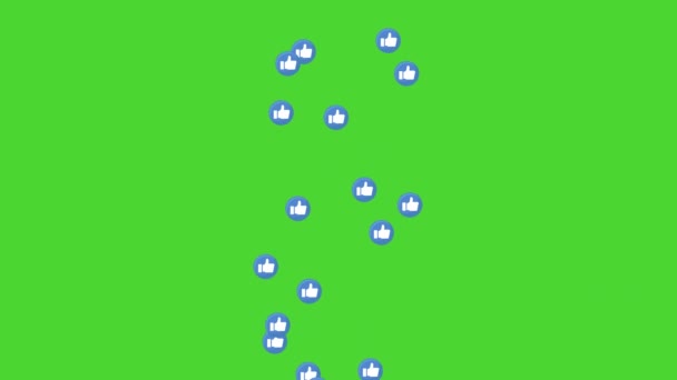 Chernihiv Ukraine 2023年2月 社交媒体正面的情感 大拇指的图标 由下到上的绿色彩色键动画 创作和动作设计的信使概念 就像纽扣 — 图库视频影像