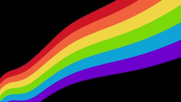 Baner Flagą Lgbtq Rainbow Wave Animacja Wektorowego Banera Pride Month — Wideo stockowe