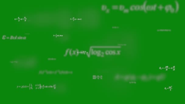 Matematiska Ekvationer Bakgrund Greenscreen Effekt Chromakey Formler För Matematik Och — Stockvideo