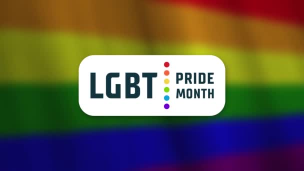 バナーはLgbt Prideに捧げました テキストキャプションLgbt Pride MonthでホワイトからLgbtq フラグへのビデオ遷移 ビデオ遷移によるアニメーションイントロモックアップ — ストック動画