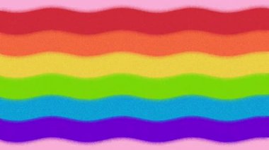 LGBTQ Gökkuşağı Bayrak Dalgasıyla Gurur Bayrağı. Gurur Ayı Web Sancak Vektör animasyonu. Gururlu Gökkuşağı Bayrak Dalgası Tasarımı Elementi videoda kesme veya kaplama için gradyan ses efekti. LGBTQ + Gurur