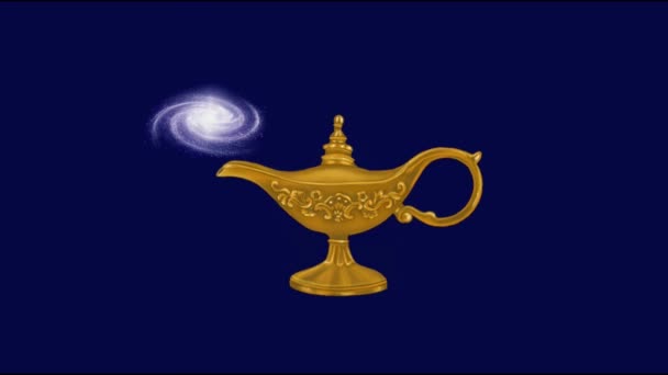 Magic Golden Oil Lampa Orientální Příběh Styl Video Animace — Stock video