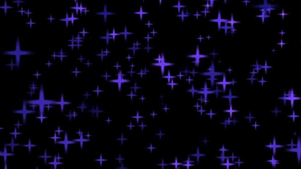 Cielo Nocturno Estrellado Animado Tonos Lila — Vídeos de Stock