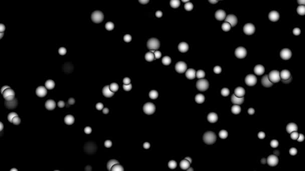 Partículas Blancas Esféricas Animadas Ascendentes — Vídeos de Stock