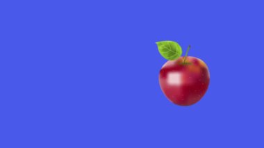 Kırmızı elmaya dönüşen yeşil bir elmanın animasyonu