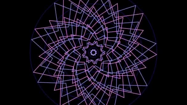 Ilusión Óptica Estrellas Círculos Sobre Fondo Oscuro — Vídeo de stock